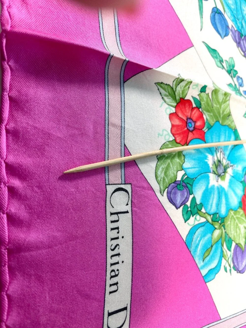 Vintage Christian Dior Floral Silk Scarf | Made in Italy